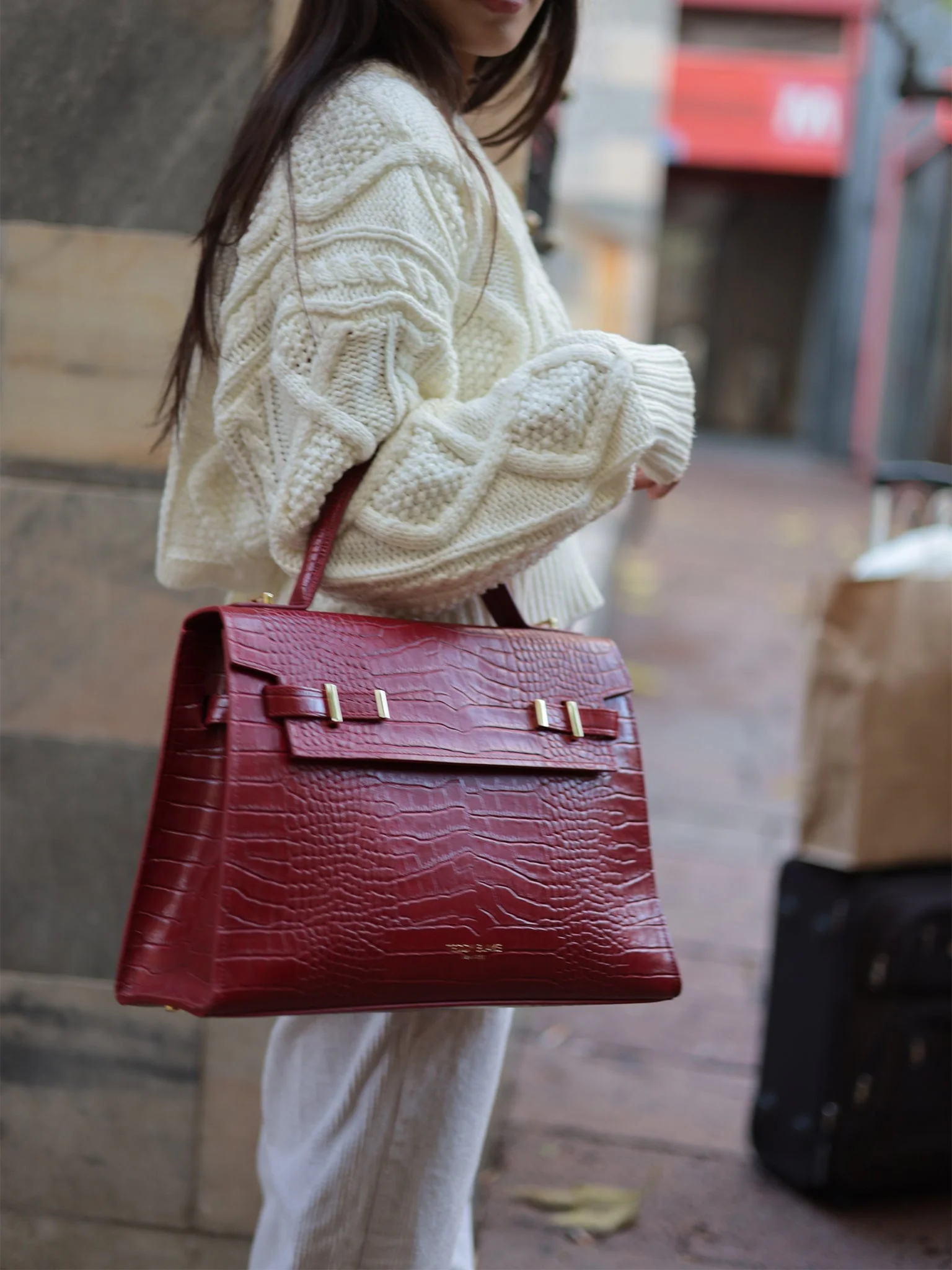 Ava Croco  14" - Dark Red - Image 8