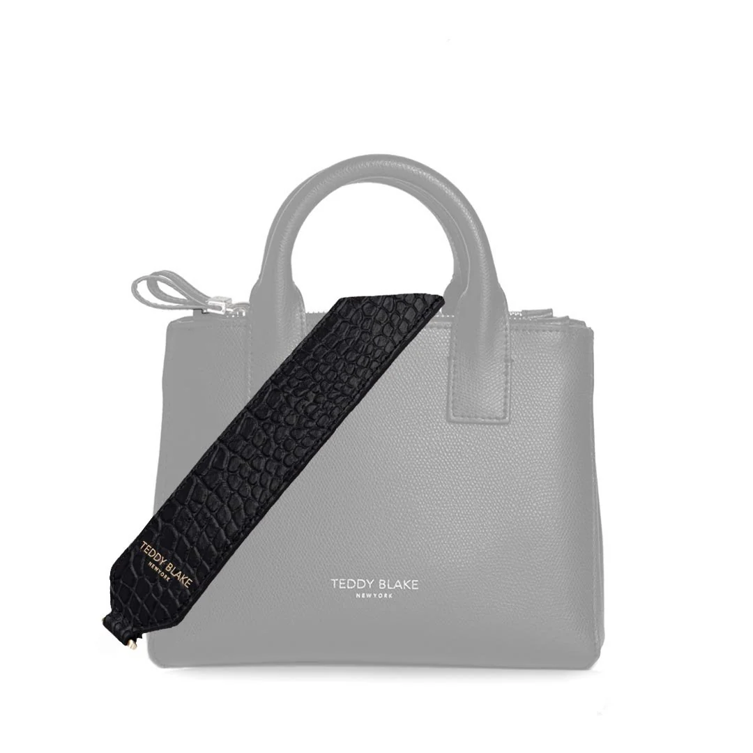 Croco Leather Wide Strap - Black - Image 3