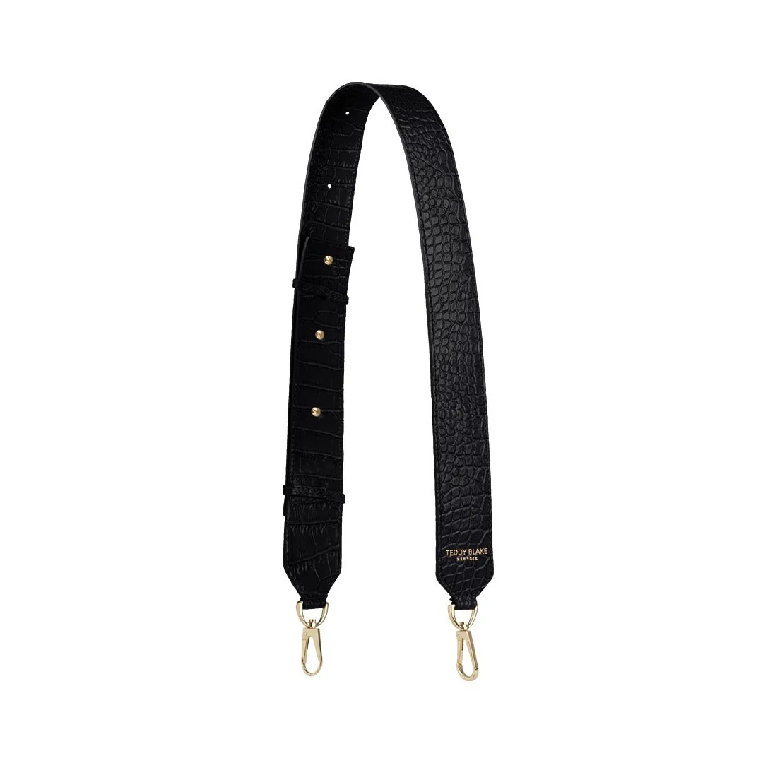 Croco Leather Wide Strap - Black - Image 4