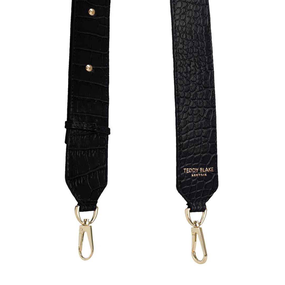 Croco Leather Wide Strap - Black - Image 6