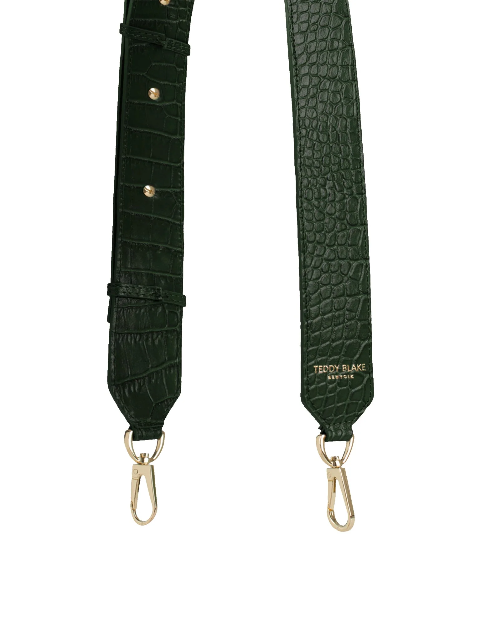 Croco Leather Wide Strap - Dark Green - Image 6