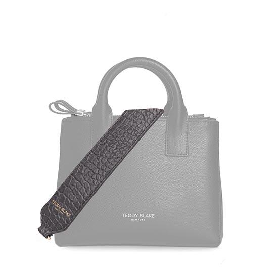 Croco Leather Wide Strap - Dark Grey - Image 2