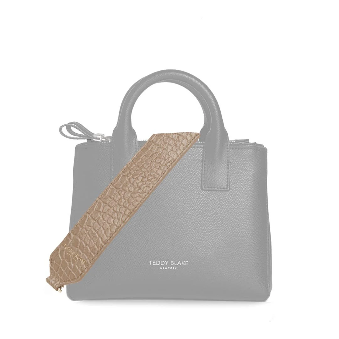 Croco Leather Wide Strap - Light Beige - Image 3