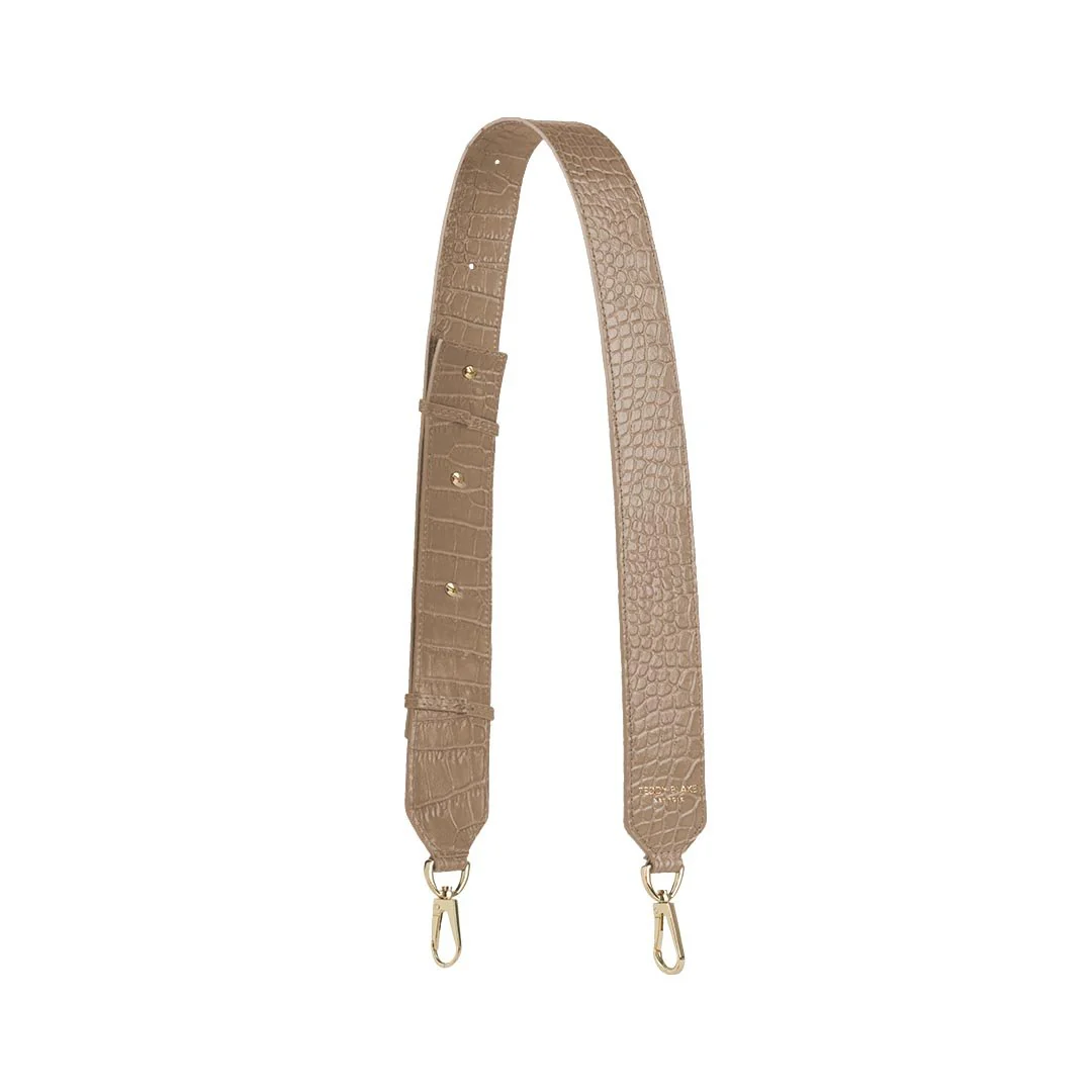 Croco Leather Wide Strap - Light Beige - Image 4
