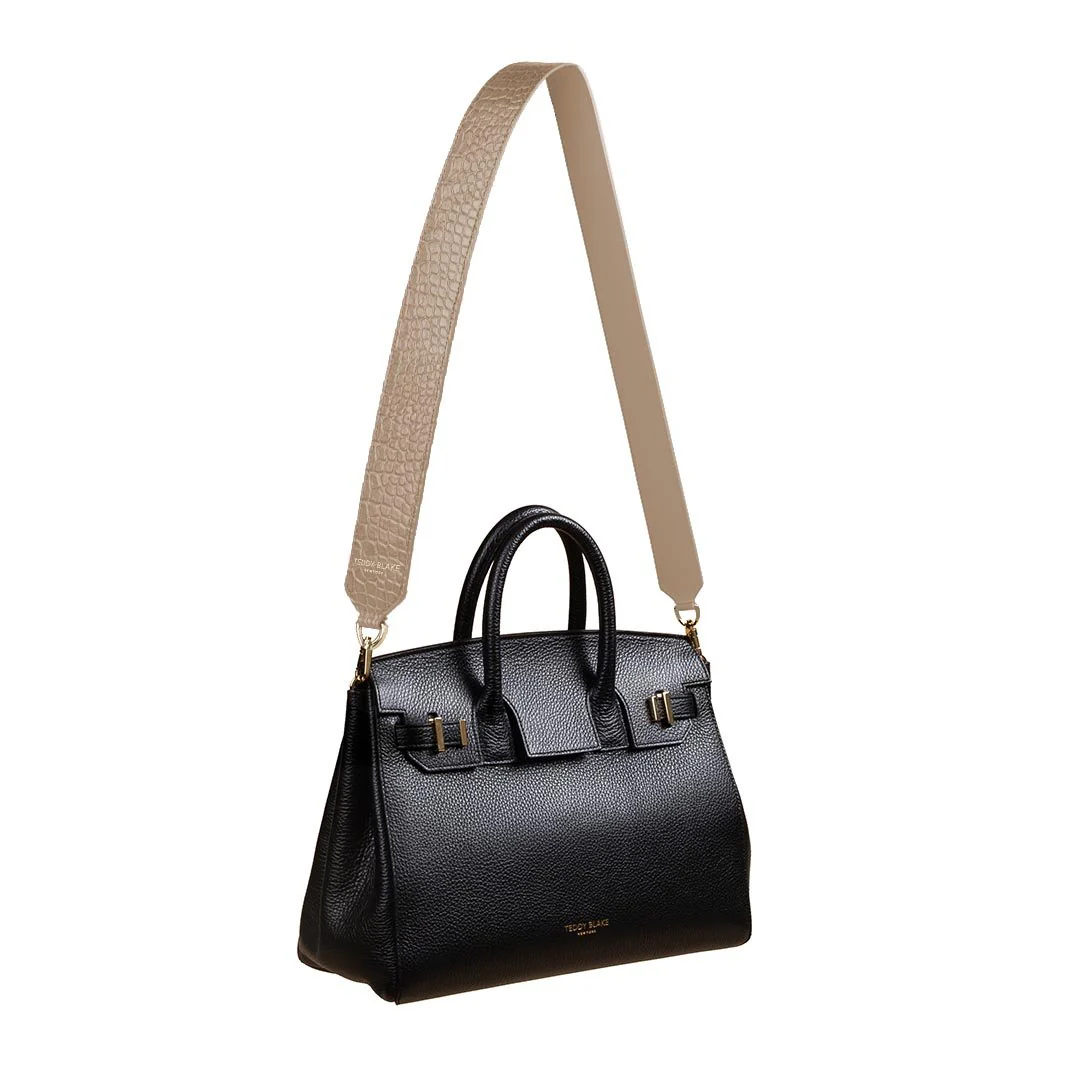 Croco Leather Wide Strap - Light Beige - Image 5