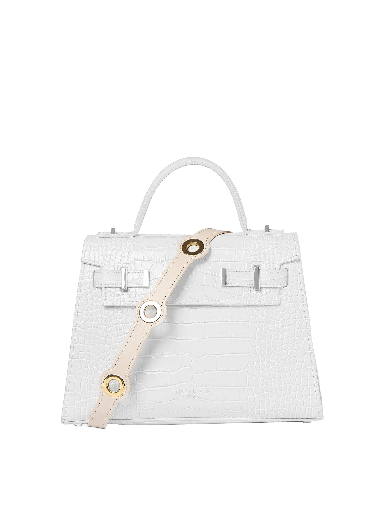 Eyelet Leather Strap - Cream - Image 3