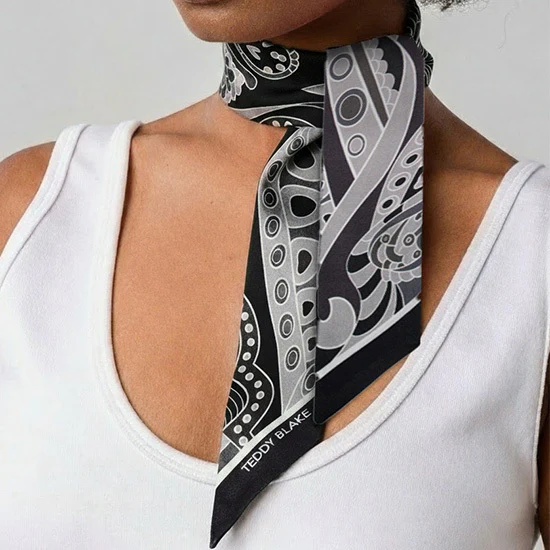 Silk Bag Tie - Black - Image 2