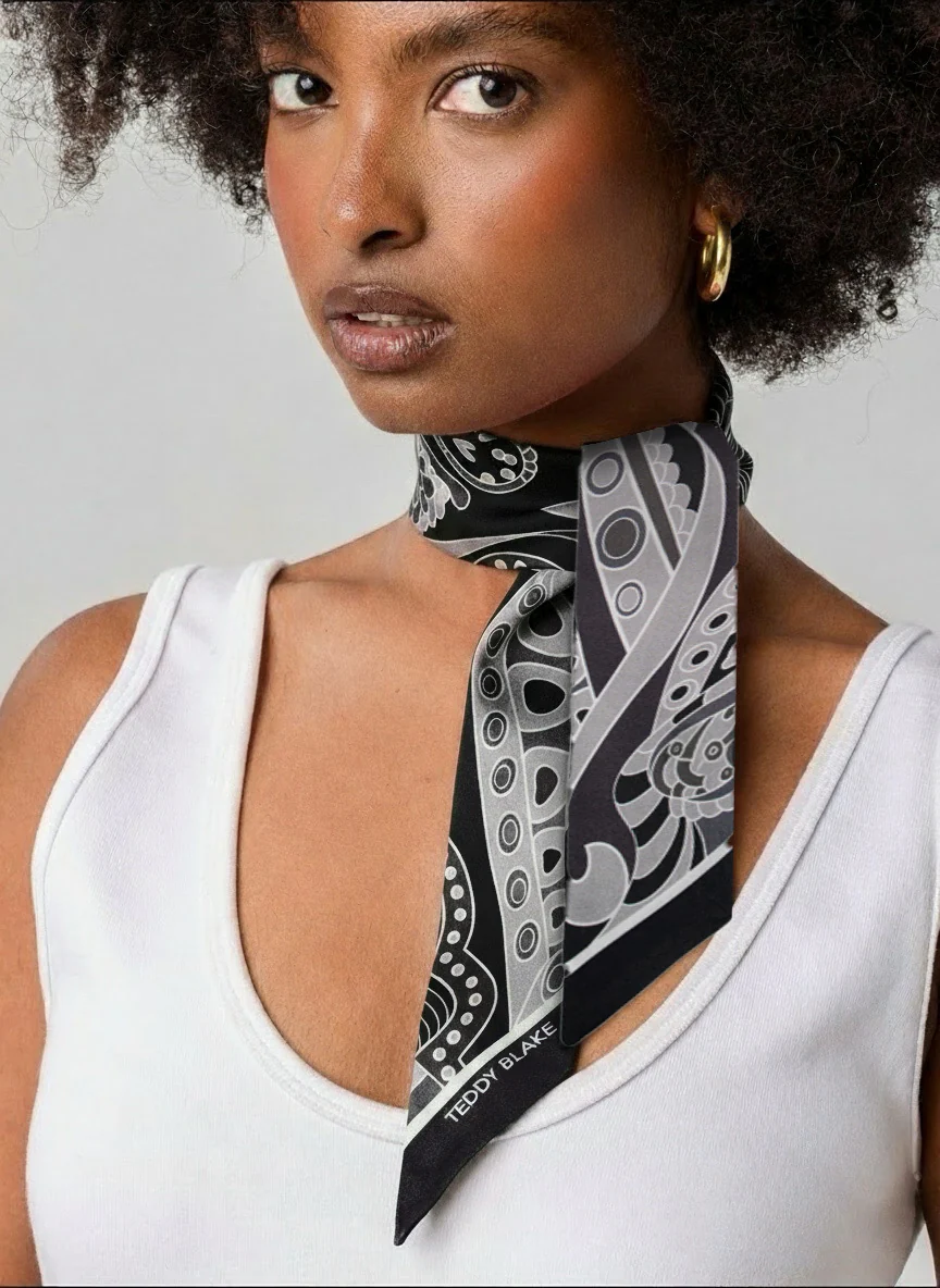 Silk Bag Tie - Black - Image 5