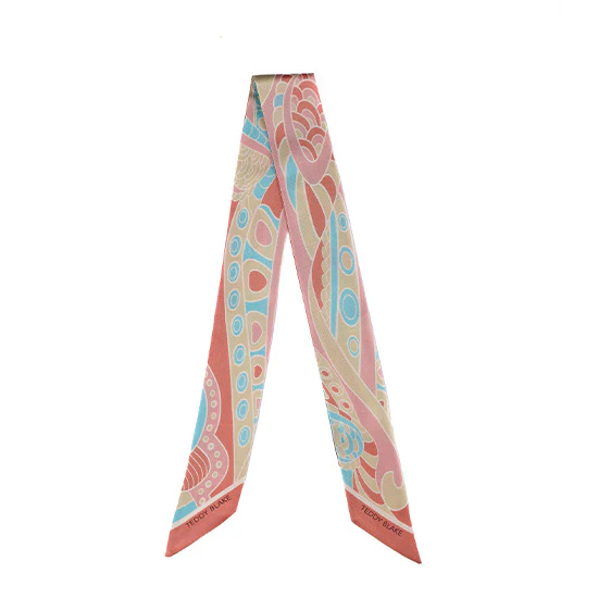 Silk Bag Tie - Coral