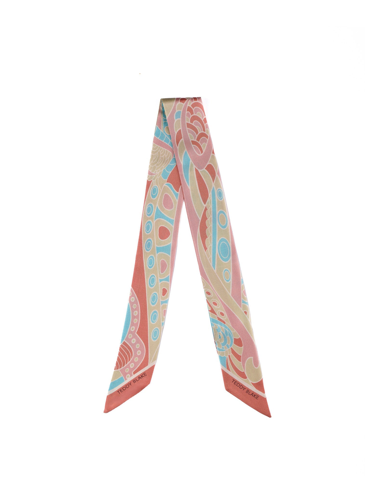 Silk Bag Tie - Coral - Image 3