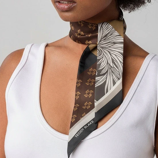 Silk Bag Tie - Dark Brown - Image 2