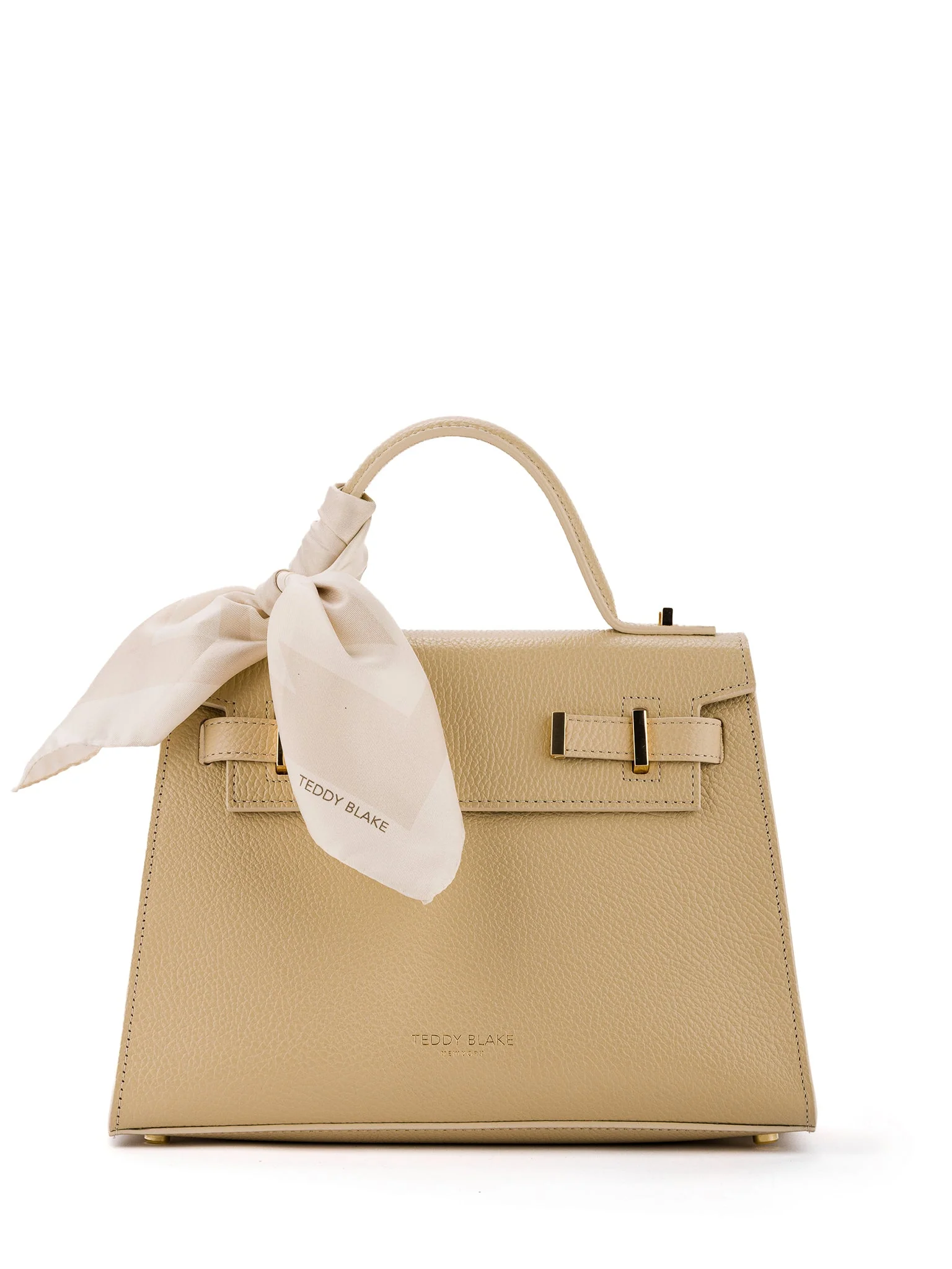 Square Silk Bag Tie - Beige - Image 4