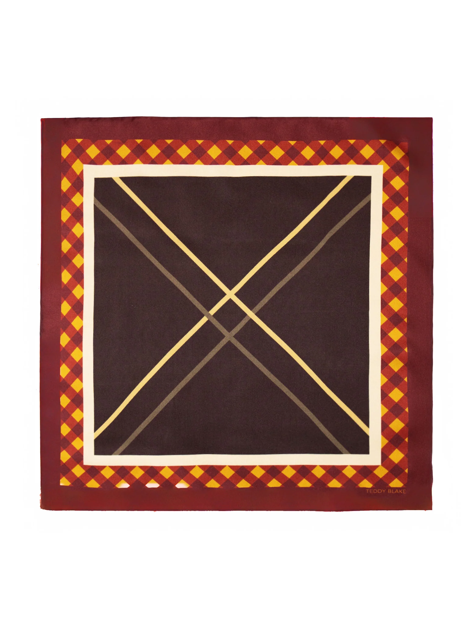 Square Silk Bag Tie - Dark Bordeaux - Image 3