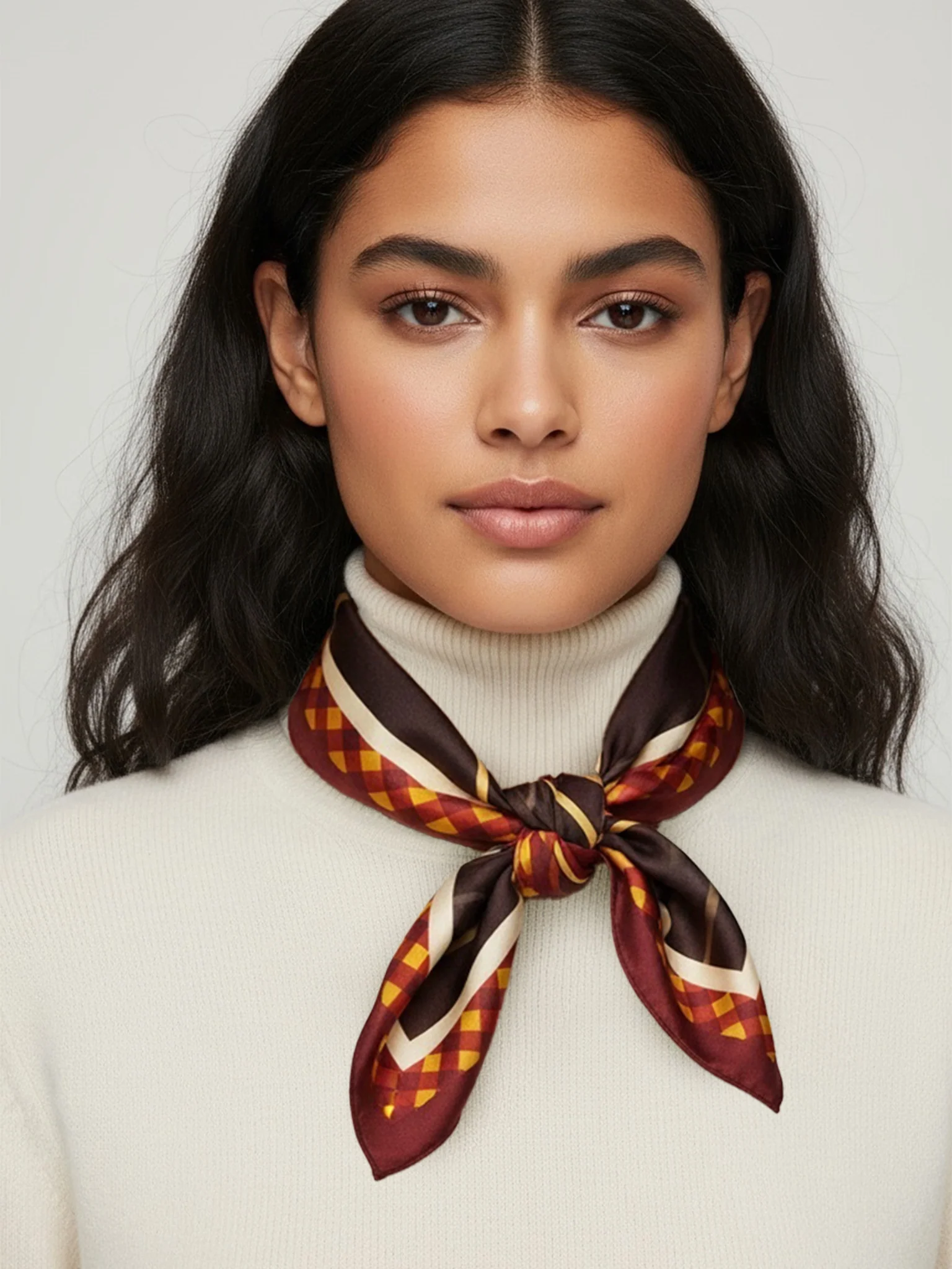 Square Silk Bag Tie - Dark Bordeaux - Image 5