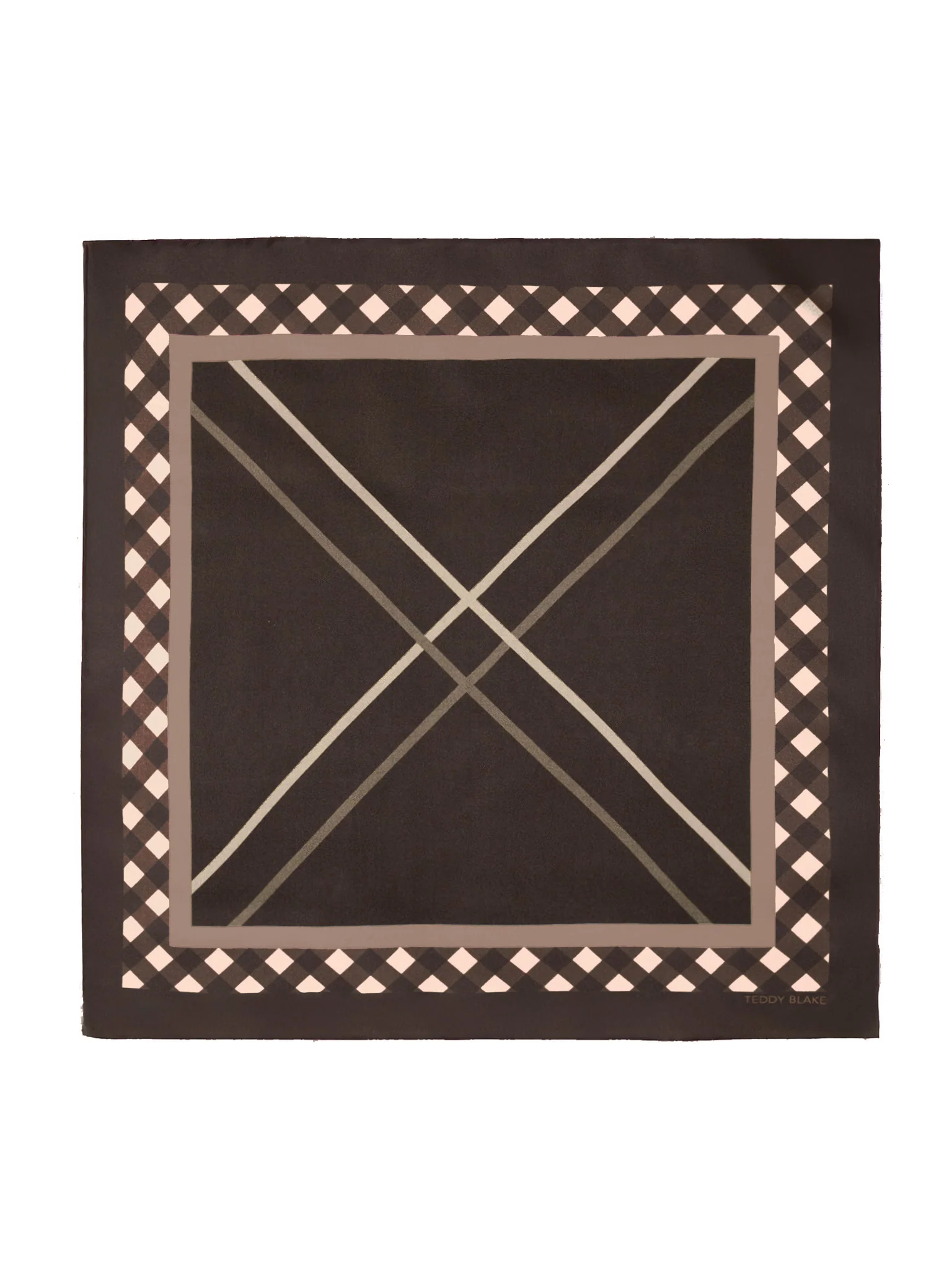 Square Silk Bag Tie - Dark Brown - Image 3