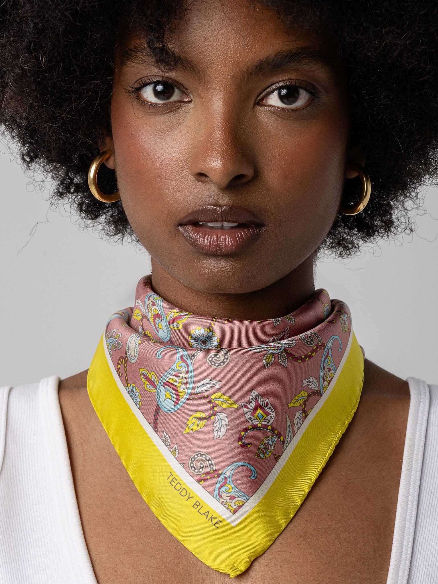 Square Silk Bag Tie - Yellow - Image 5