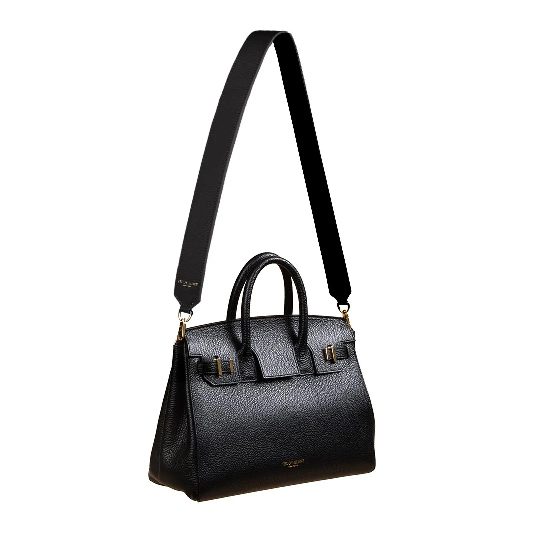 Stampato Leather Wide Strap - Black - Image 5